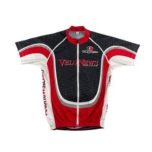 Capo Forma Jersey Mens Large Cycling Full Zip Velo News Red Black Made in Italy